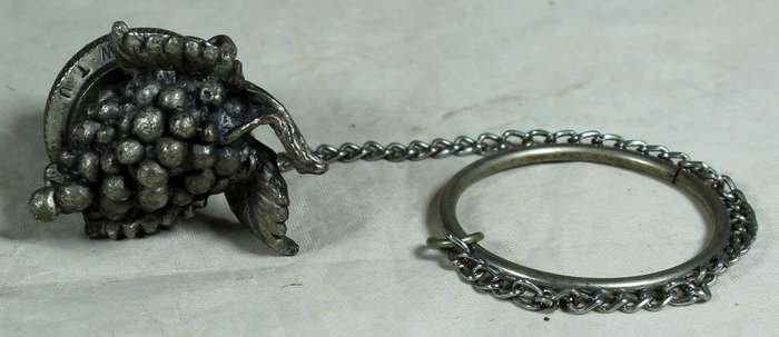 Heavy pewter topped cork - grapes with leaves motif