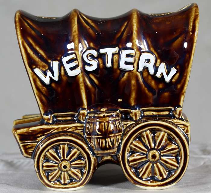 Western wagon ashtray