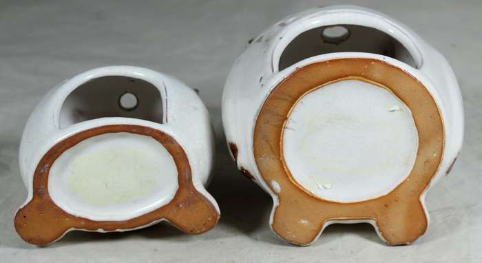 Pair of owl candle light holders