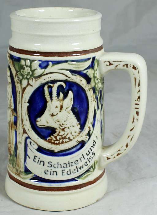German beer stein - ein Schatzerl und ein Edelweiss