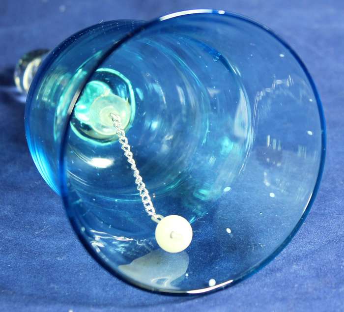 Glass bell with blue tone