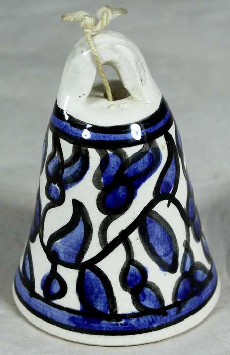 Hand painted blue & white bell