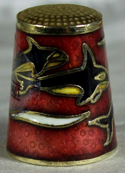 Cloissone thimble - whale