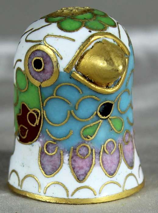 Cloissone thimble - 3D bird