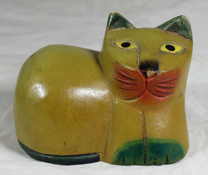 Wooden carved cat