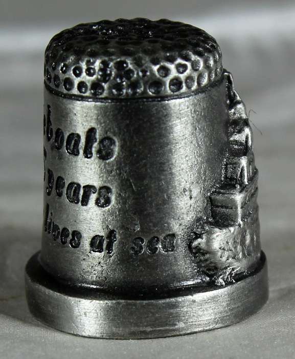 Pewter thimble - Lifeboats - 175 years of saving lives
