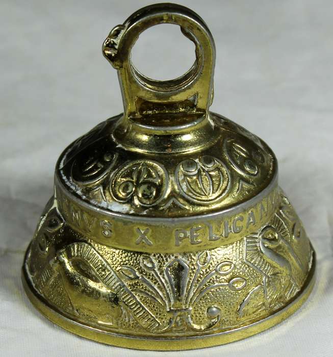Brass bell - with inscription