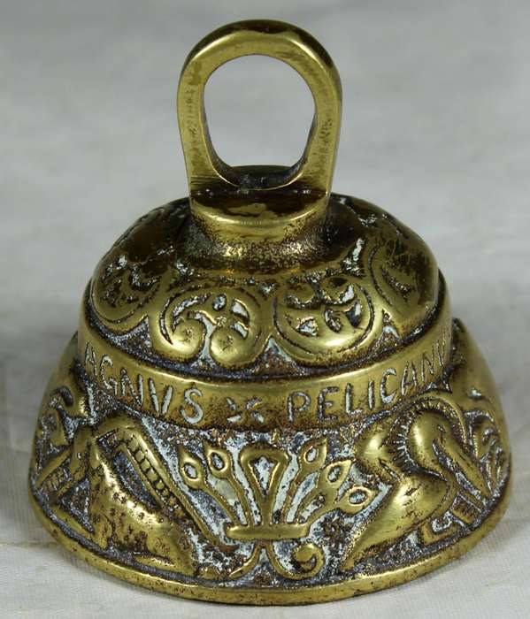 Brass bell - with inscription