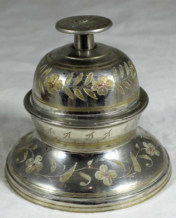 Large elephant claw silver plated bell