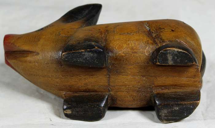 Carved wooden piggy