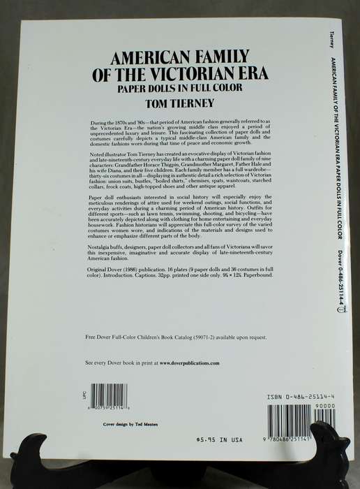 American family of the Victorian era paper dolls book