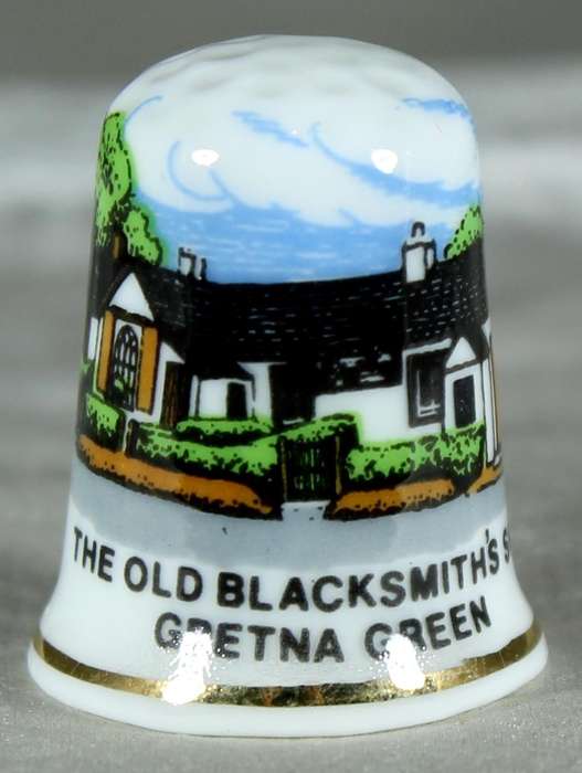 Bone China thimble - The old blacksmith's shop Gretna Green
