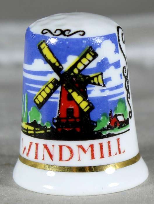Bone China thimble - Windmill - Fenton