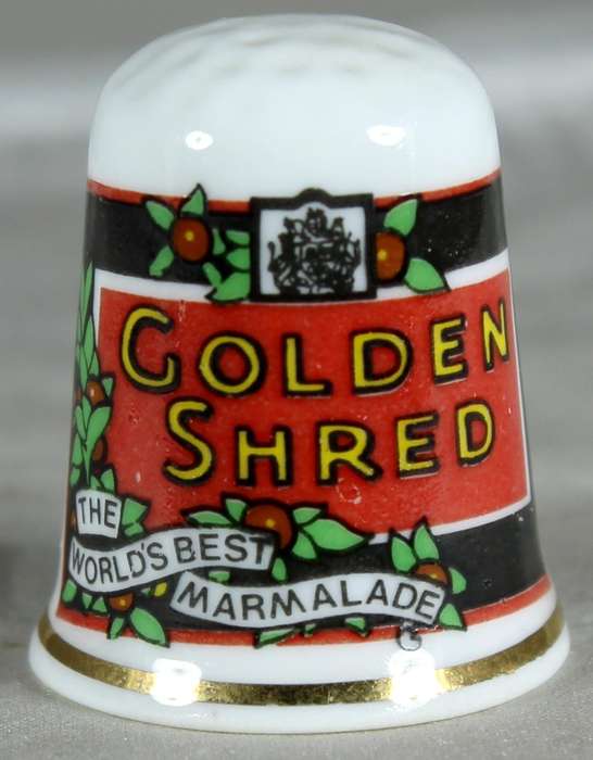 Bone China - Advertising thimble - Golden Shred