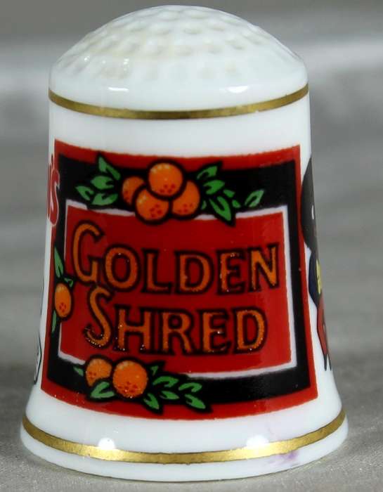 Bone China - Advertising thimble - Robertsons Golden Shred - FP 1982