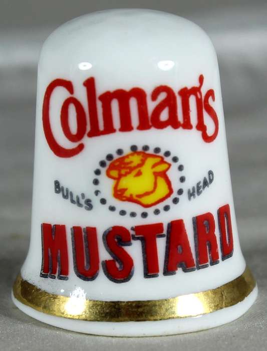 Bone China - Advertising thimble - Coleman's Mustard - Finsbury