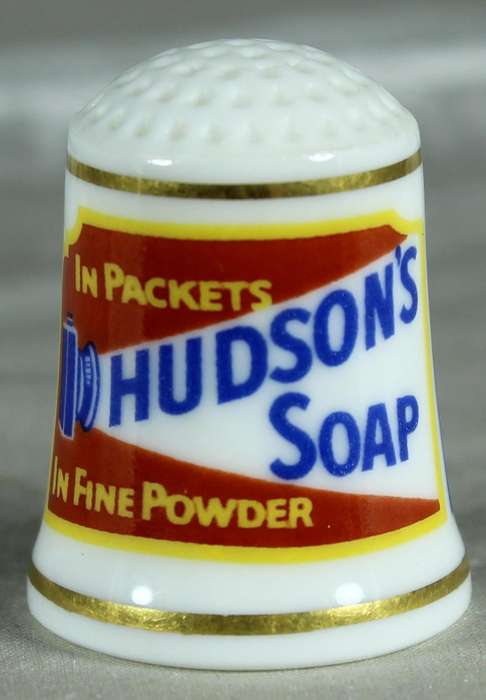Bone China - Advertising thimble - Hudson's Soap