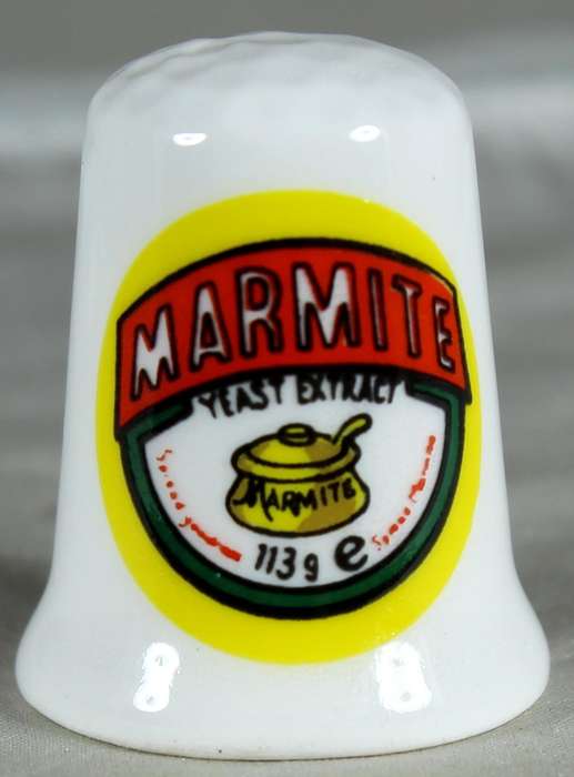 Bone China - Advertising thimble - Marmite - Stoke-on-Trent