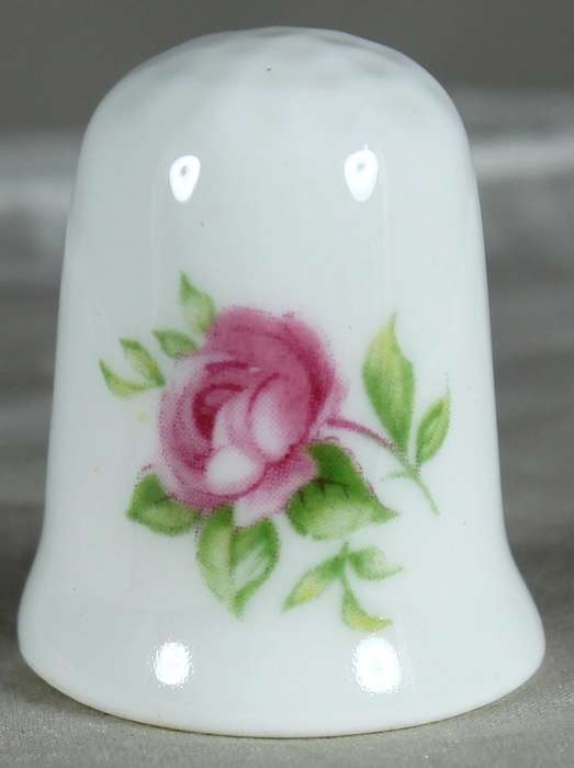 Bone China thimble - Pink rose