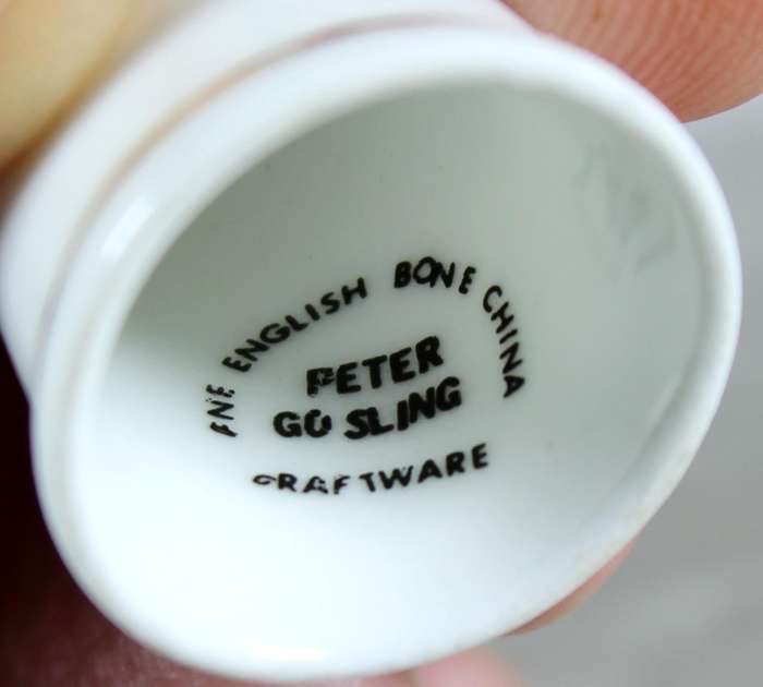 Bone China thimble - poodles - Peter Gosling