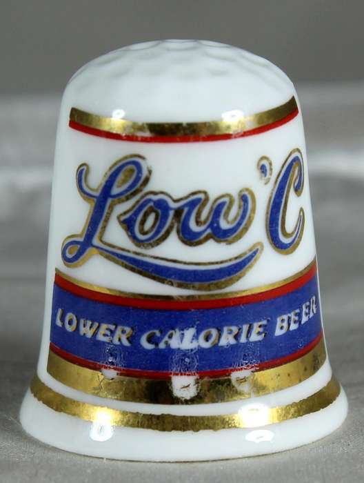 Bone China advertising thimble - Low'C beer