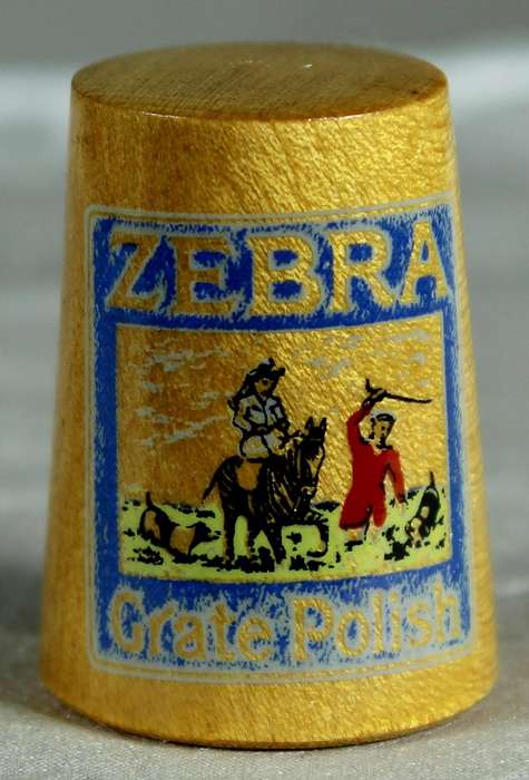 Wooden advertising thimble - Zebra grate polish