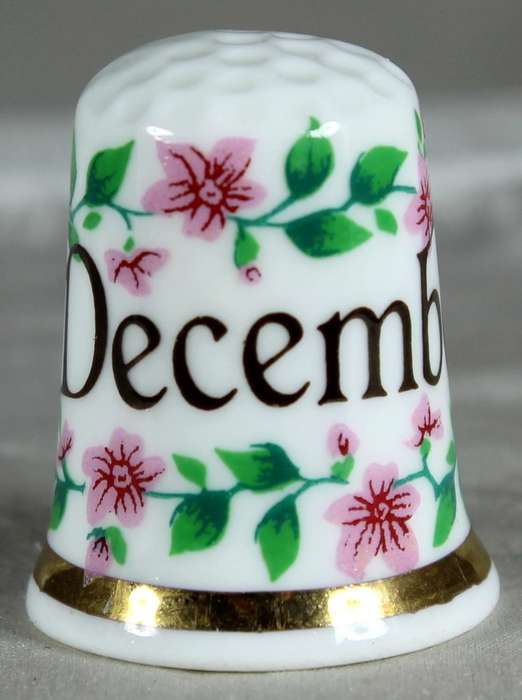 Bone China thimble - December
