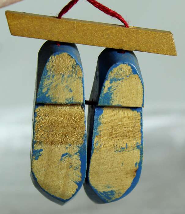 Pair of wooden shoes pendant