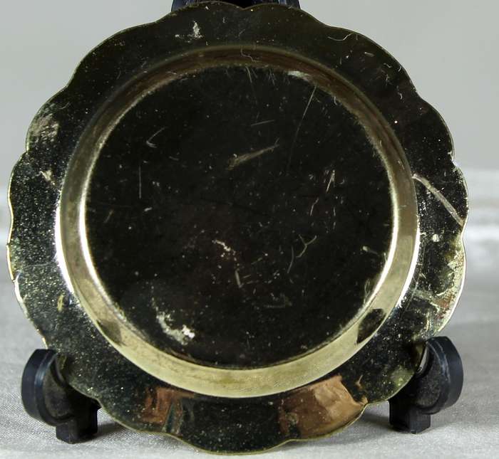 Miniature silver plate with engraved horse and rider