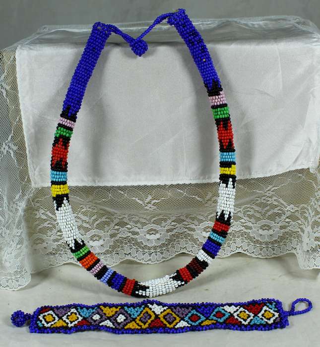 Beaded necklace and wristband