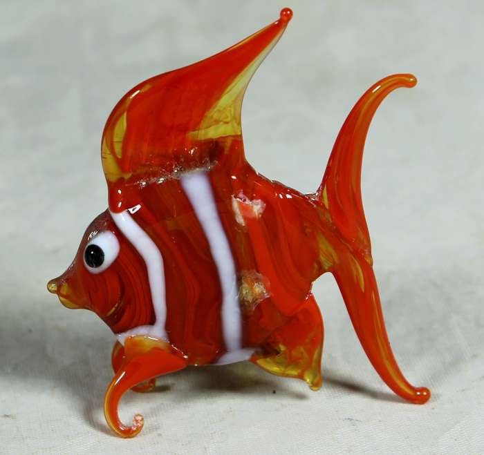 Miniature glass art glass clown fish