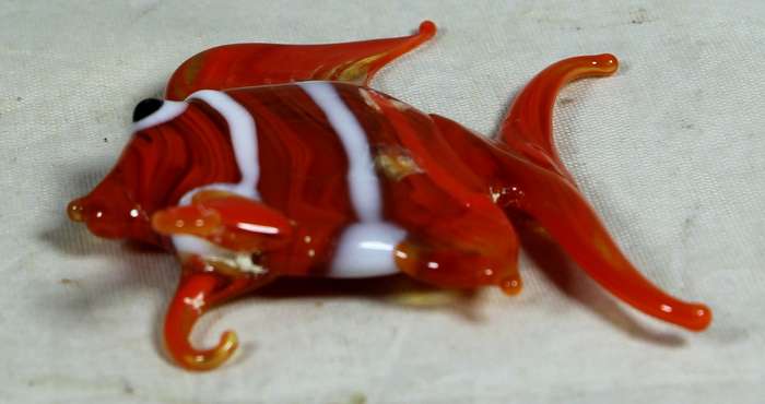 Miniature glass art glass clown fish