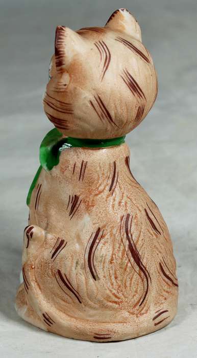 Ceramic bell Cat with green bow