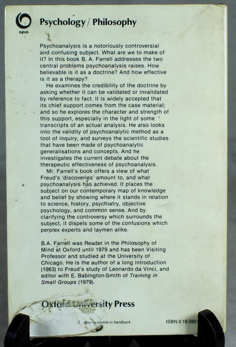 The standing of psycho analysis - BA Farrell