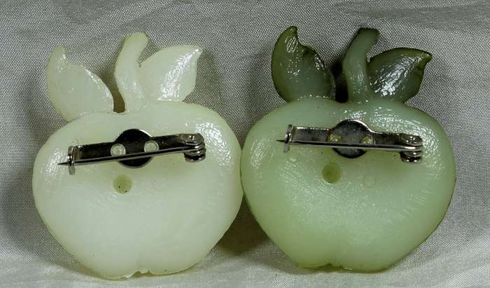 Pair of Plastic apple broaches