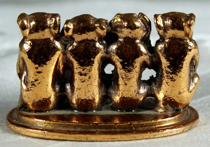 Miniature copper plated - Hear-See-Speak-Do No Evil
