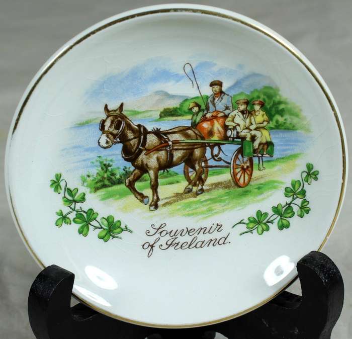 Arklow - Souvenir of Ireland -Small display plate - Horse & Carriage