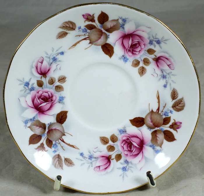Queen Anne - Saucer with purple roses