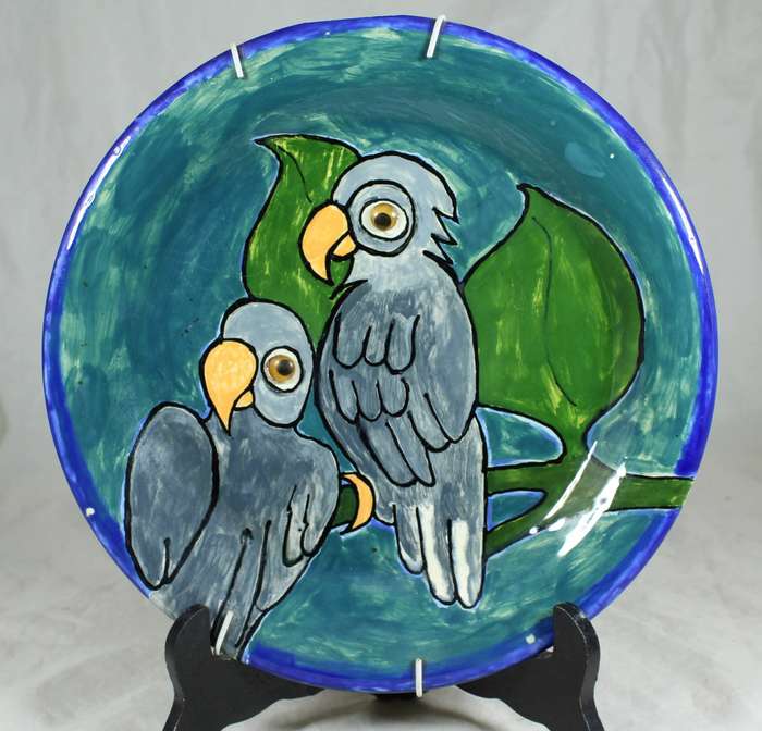 BJ Castle - parrot display plate