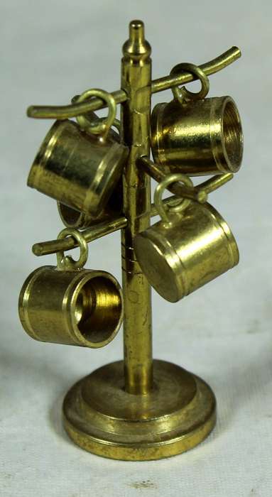 Miniature brass - Cup stand with cups