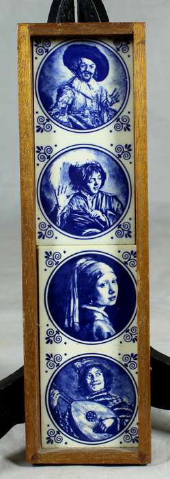 Framed small tiles of famous artists