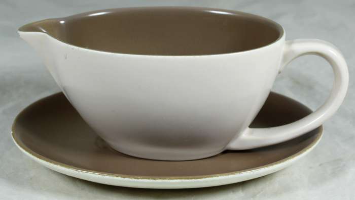 Poole gravy boat and saucer