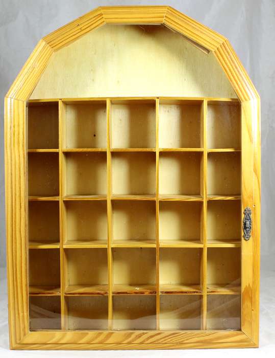 Printers tray in wood with glass