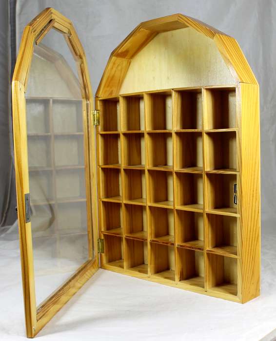 Printers tray in wood with glass