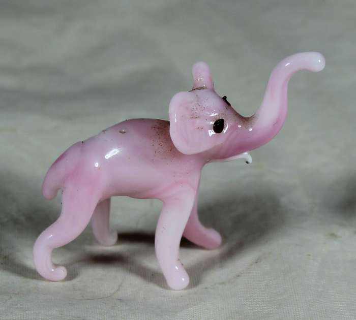 Miniature glass elephant