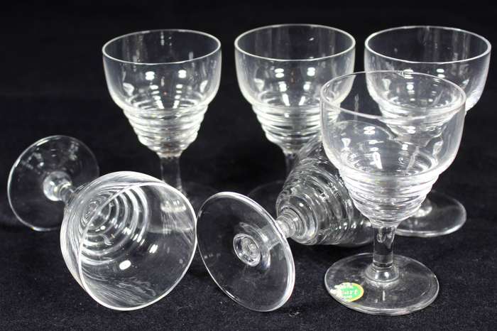 Set of six Stuart crystal liqueur glasses