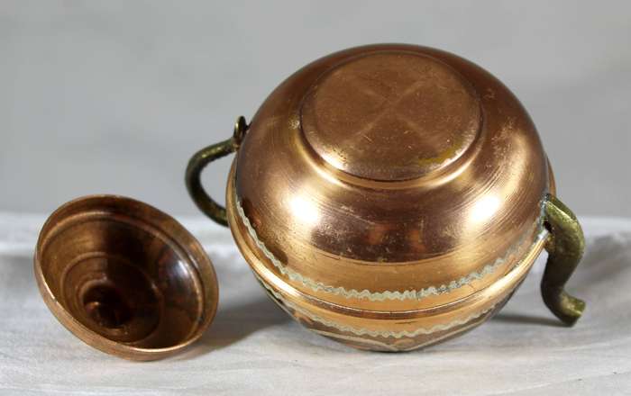 Mini painted copper kettle
