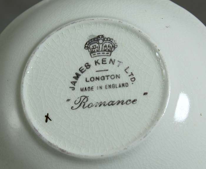 James Kent - Longton Romance - pair sitting on bench - trinket plate
