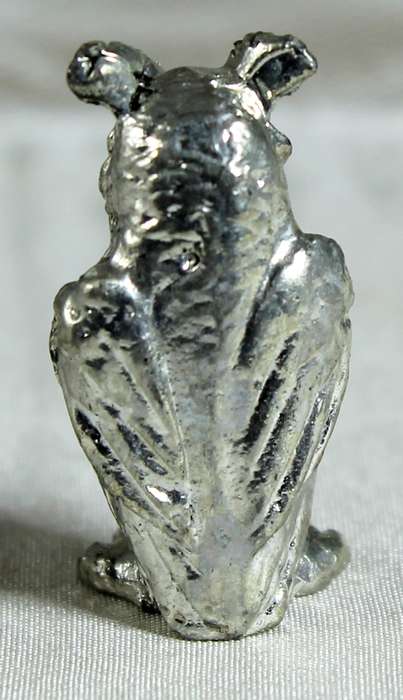 Miniature owl - silver - lead filled