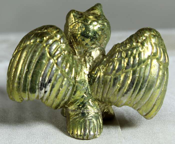 Miniature owl with open wings - brass  - lead filled
